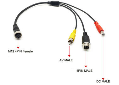 DVR-Zusätze, externer Mikrofon-Adapter 4 Pin Female Aviation Plug zu 4pin male+RCA+DC