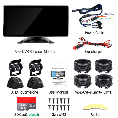 AI-Auto-DVR-System BSD-Alarm 360° 4CH 10,36 Zoll Monitor mit Aufnahmesystem für Lastwagen