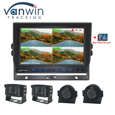7 Zoll AHD-LCD-Bildschirm 4-Kanal-Quad-SD-Karte AHD-Fahrzeug-LCD-Auto-Monitor mit 1080P-Kameras