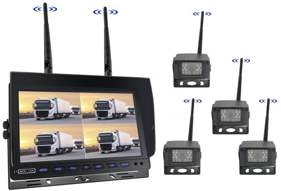 10 Zoll Quad Split 4ch AHD Wireless 1080P Auto-Rückwärtskamera Monitor Kit