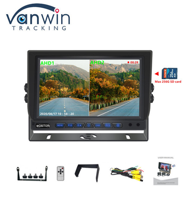 Neue Ankunft AHD 4CH SD-Karte 1080P 9-Zoll Quad-Monitor All-in-One eingebaute DVR für Lkw-Bus