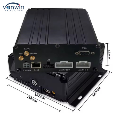 8-Kanal-Festplatte SD-Karte Mobil DVR H.264 Car MDVR für die Überwachung der Fahrzeugsicherheit