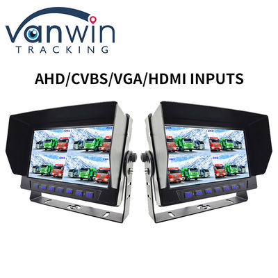 IP69K 7 / 10.1 Zoll wasserdichtes AHD Quad TFT-Auto-Monitor für Universalfahrzeuge