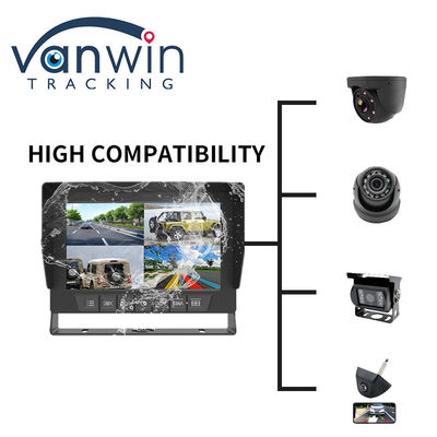 IP69K 7 / 10.1 Zoll wasserdichtes AHD Quad TFT-Auto-Monitor für Universalfahrzeuge