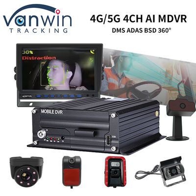 4 Ch AI Truck Bus Mobile DVR mit AI DSM ADAS BSD Unterstützung 4G 5G WIFI GPS
