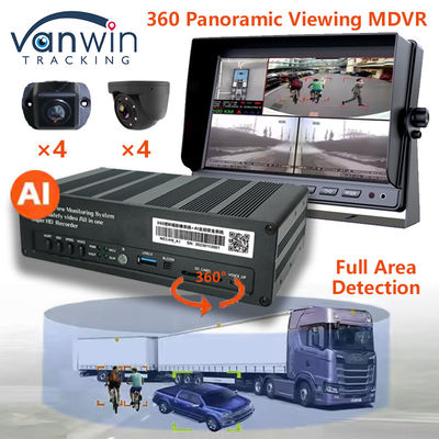 8 CH 4G 360 Panoramabildgerät MDVR mit KI ADAS DSM BSD Panoramabildgerät Fahrzeug-DVR-Kamerasystem