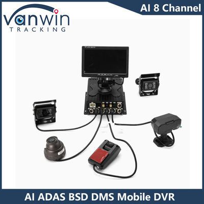 H.265 8CH HDD Mobile DVR Advanced Driving DSM ADAS BSD AI Fußgängersensorüberwachungssystem
