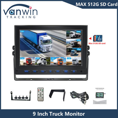 9 Zoll 8 Kanal AHD Monitor Video 1080P LCD IPS-Monitor für Autobus-Lkw-Anhänger