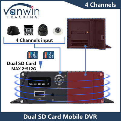 4CH HD-Auto-Kameras Dual SD-Karte Mobil DVR 4G GPS 1080P MDVR H.265 Video-Recorder