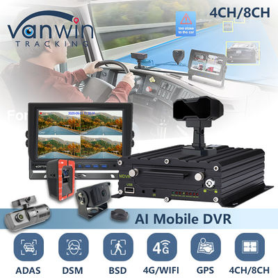 8CH AI BSD ADAS DMS MDVR System HD 1080P HDD Mobile DVR mit 4G GPS WIFI Funktion