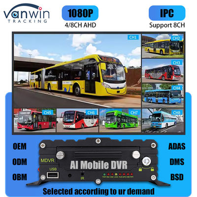 8CH AI ADAS DMS BSD Mobile DVR HDD MDVR 2TB Unterstützung Fahrzeug-Tracking-Plattform Fahrzeug-DVR