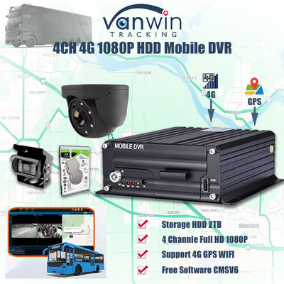 H.265 4CH 1080P HDD Mobil DVR Fahrzeug CCTV Video-Recorder Kit Kamera-System MDVR
