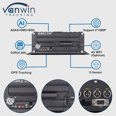 H.265 4CH 1080P HDD Mobil DVR Fahrzeug CCTV Video-Recorder Kit Kamera-System MDVR