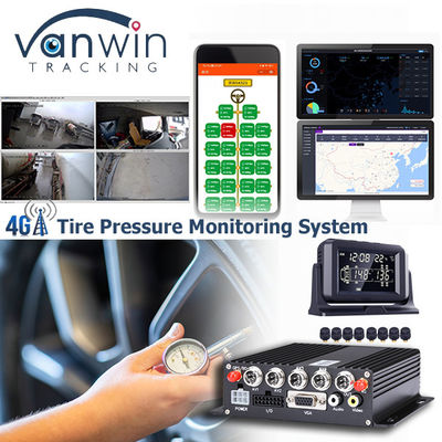 4CH 4G Wireless Real Time Truck MDVR mit 6-24 Rädern Digitales Reifendruckmesssystem
