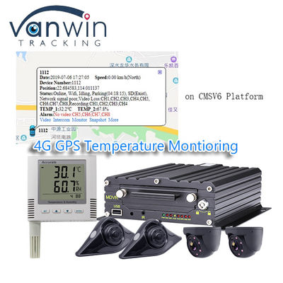 Temperaturüberwachungssystem für Gefrierfahrzeuge 4G Fahrzeug-GPS-MDVR alles in einer Lösung