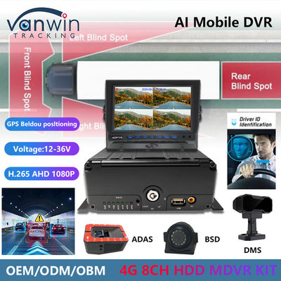 8CH AI Mobile DVR mit ADAS DMS BSD 4G und GPS Fahrzeug schwarze Box für Fahrzeugsicherheit