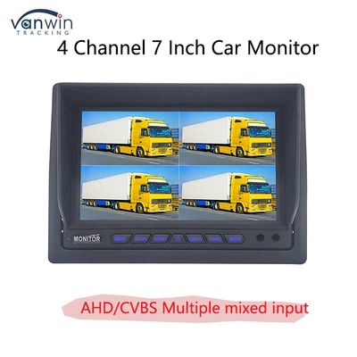 AHD/CVBS Multiple Video Mixed Input 4 Kanal 7 Zoll Split Display Automonitor für Fahrzeug