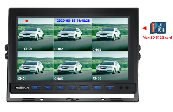 10.1 Zoll HD TFT LCD-Bildschirm Wasserdichtes Fahrzeugdisplay für Lkw/Vans Stromversorgung DC 12V-24V -30C bis 80C Nachtmodus