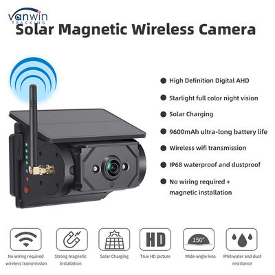 7-Zoll-Wireless-IPS-Bildschirm-Auto-Monitor-Kit mit 4 Solarkameras, einfache Installation, Nachtsicht, BSD-Sicherheitssystem, Auto-Rückfahrhilfe