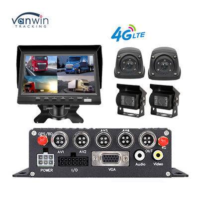 Professioneller 4-Kanal 1080P MDVR für LKWs mit 7" Monitor, 4G/GPS, wasserdichte Kamera & Rückfahrhilfe - All-in-One Flottenmanagement-Lösung