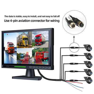 10.1 Zoll IPS-Touchscreen 5CH Split DVR Rückansichtmonitor, AHD 1080P BSD Rückwärtsparken Kamera für Lkw Bus RV