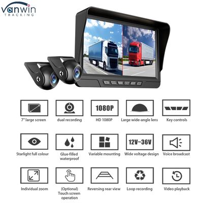 7 Zoll BSD-System Autovideorekorder Rückansicht Rücksichtsystem Lastwagen-DVR Dash-Kamera Front- und Rückparkplatz-DVR für Lastwagen