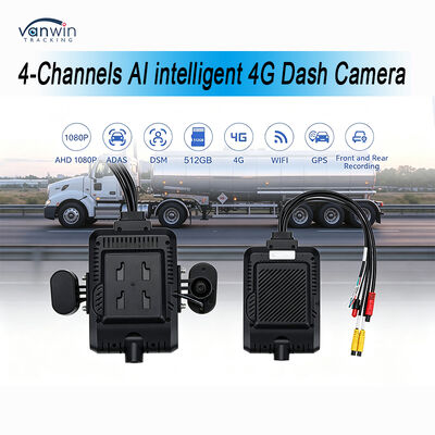 4-Kanal KI Intelligentes 4G Mobiles Digitales Videorekorder Dashcam-System GPS-Tracking Nachtsicht Cloud-Fernüberwachung