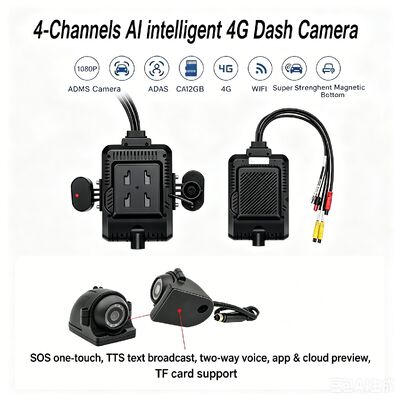 24V 4CH AI Dash Cam Kit Fahrzeugsicherheitskamera DVR mit DMS ADAS BSD Seitenkamera für Lkw/Bus