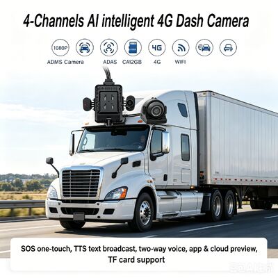 24V 4CH AI Dash Cam Kit Fahrzeugsicherheitskamera DVR mit DMS ADAS BSD Seitenkamera für Lkw/Bus