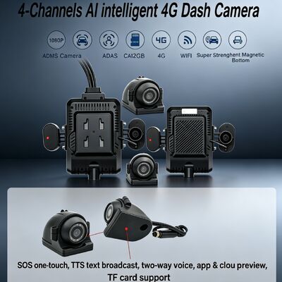 24V 4CH AI Dash Cam Kit Fahrzeugsicherheitskamera DVR mit DMS ADAS BSD Seitenkamera für Lkw/Bus