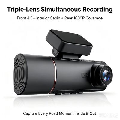 3 Kanäle HD DVR Dash Cam 4G 4K Front 1080P Kabine Hinter GPS-Tracking ADAS DMS 24/7 Parkplatzmonitor für die Flottensicherheit