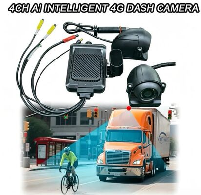 Vorder- und Rückkamera 4CH ADAS DMS Auto Video Recorder mit 4G GPS WIFI Magnetkamera für Lastwagen