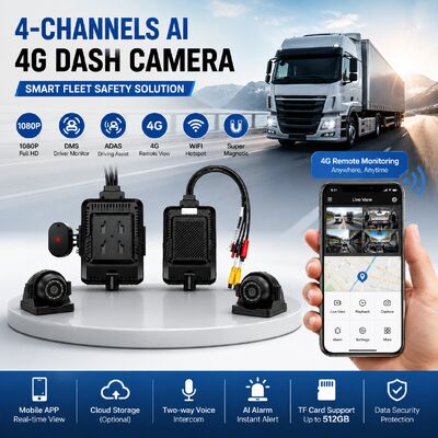24V 4CH AI Dash Cam Kit Fahrzeugsicherheitskamera DVR mit DMS ADAS BSD Seitenkamera für Lkw/Bus
