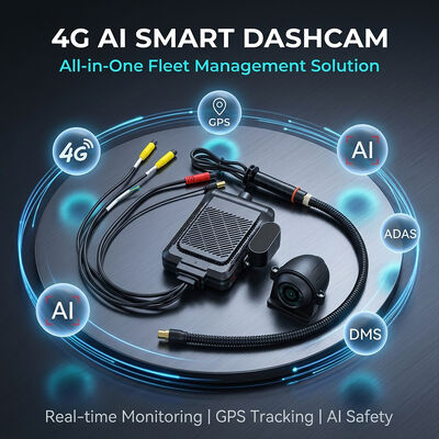 Smart 4G Dash Recorder mit KI Video Telematik GPS WiFi & SOS Panikknopf für die Flottensicherheit