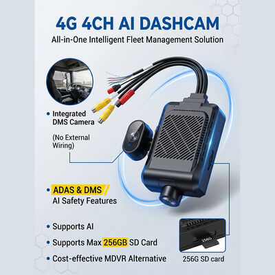Schwerlastlastwagen 4G Dash Recorder mit ADAS BSD - GPS Telematik Flottenkamera mit SOS-Panikknopf