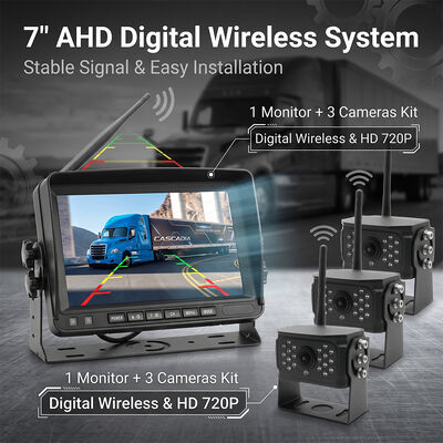 7 Zoll / 9 Zoll / 10 Zoll drahtloses AHD 1080P-Kamerasystem mit Touchscreen-Monitor 2K Active Rearview Camera Kit