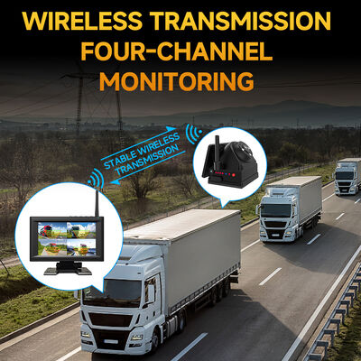 4CH 720P Wireless Dashcam für Lkw, Wohnmobil und Busse 7 " IPS BSD Alarm, Magnetische Montage, wiederaufladbar, Plug-and-Play, erweiterbar 1-4CH