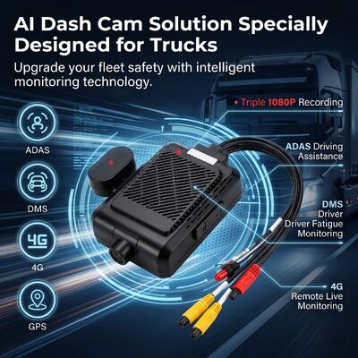 4-Kanal KI Intelligente 4G Dashcam, ADAS + DMS + BSD Aktive Sicherheit, 1080P+720P Aufnahme für Taxis