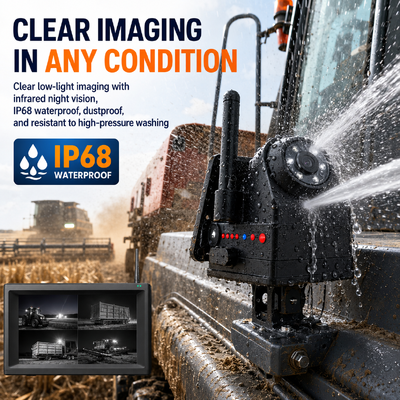 Plug and Play 1 - 4CH 720P drahtloses magnetisches Kamerasystem 7" Monitor BSD Alarm wiederaufladbar für Lkw RV Anhänger Landmaschinen