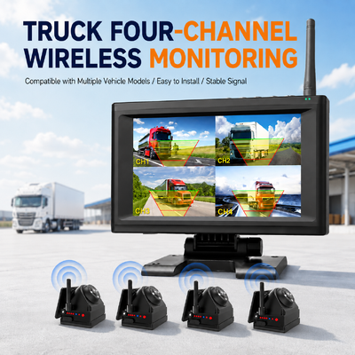 Plug and Play 1 - 4CH 720P drahtloses magnetisches Kamerasystem 7" Monitor BSD Alarm wiederaufladbar für Lkw RV Anhänger Landmaschinen