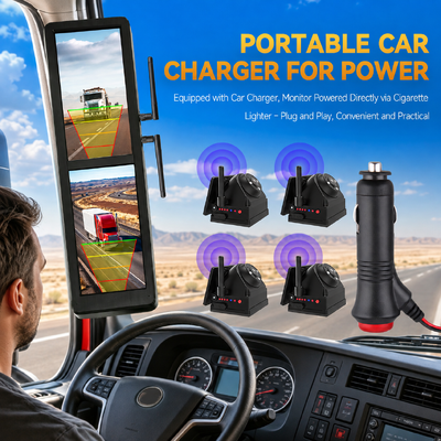 15.88 Zoll Touchscreen drahtloser elektronischer Rückspiegel mit 4 Sonnenmagnetkameras Split Screen BSD für schwere Lastwagen