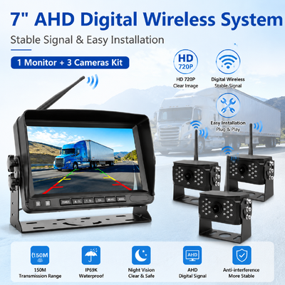 7 Inch Wireless Rear View Camera Monitor System for Agricultural Machinery Tractor Combine Harvester Blind Spot Monitoring