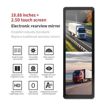 Kamerasystem für den Blinden Fleck von Lastwagen 1080P Doppelobjektiv Seitenaufnahme Kamera 18,88 Zoll Monitor für Semi-Lkw Anhänger Nutzfahrzeug