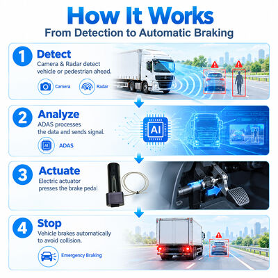 Automatisches Notbremssystem AEBS mit 77 GHz Millimeterwellen-Radar ADAS + DMS und 4G GPS-Tracking für die Fahrzeugsicherheit