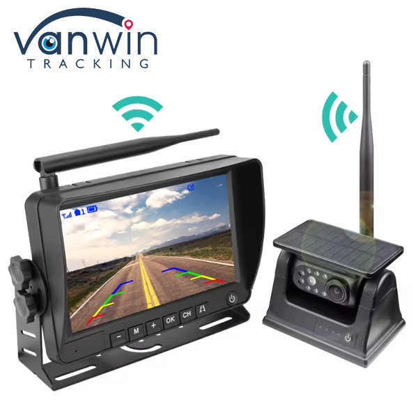 Solarbetriebene Magnet-Rückansicht Kamera 7 Zoll IPS Monitor Wireless 1080P DVR Kit für Vans Anhänger RV Truck Auto