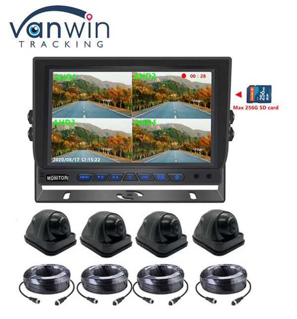 9 Zoll 1080P Quad-Auto-Monitor mit DVR-Funktion Unterstützung 256G SD-Karte Videoaufnahme