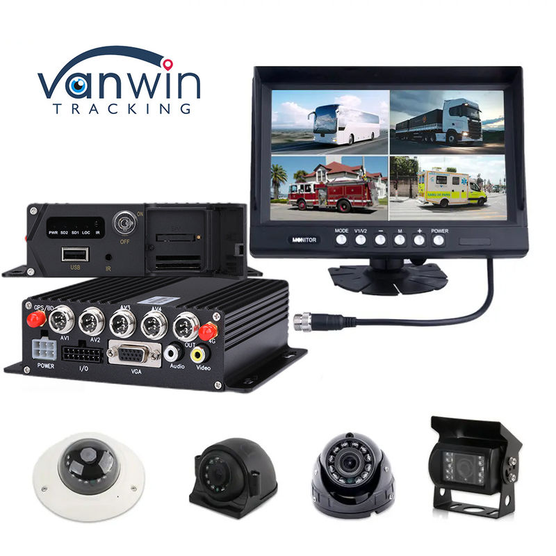 AI MDVR 4CH 1080P H.265 HHD Mobil DVR Dashcam Recorder GPS Mobil
