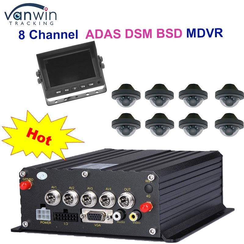 1080P H265 DUAL SD-Karte 8 Kanäle Mobile DVR mit HDD Max 2TB für Taxis
