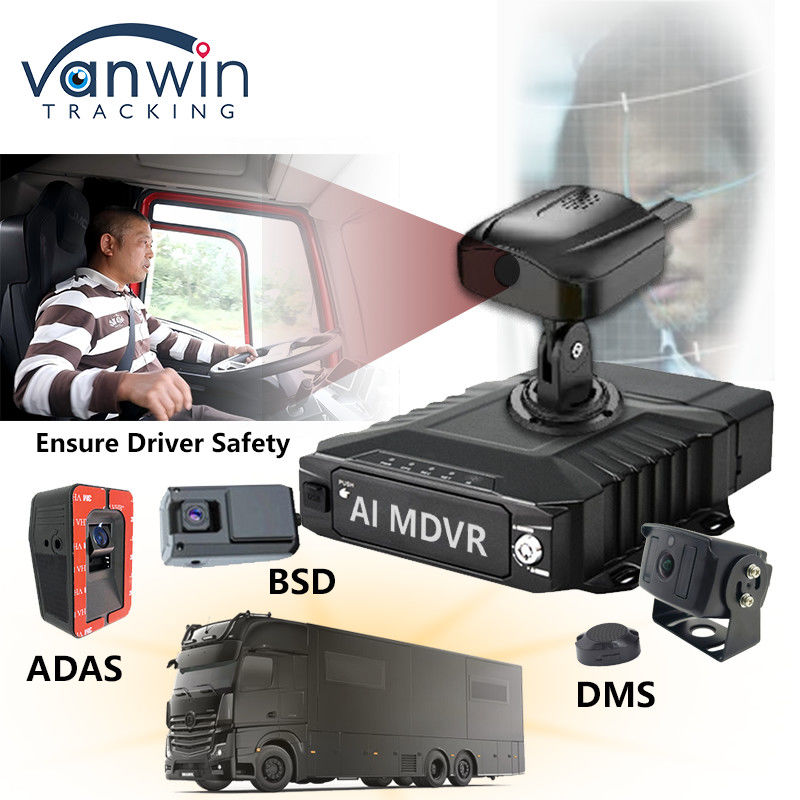 H.265 8CH HDD Mobile DVR Advanced Driving DSM ADAS BSD AI Fußgängersensorüberwachungssystem