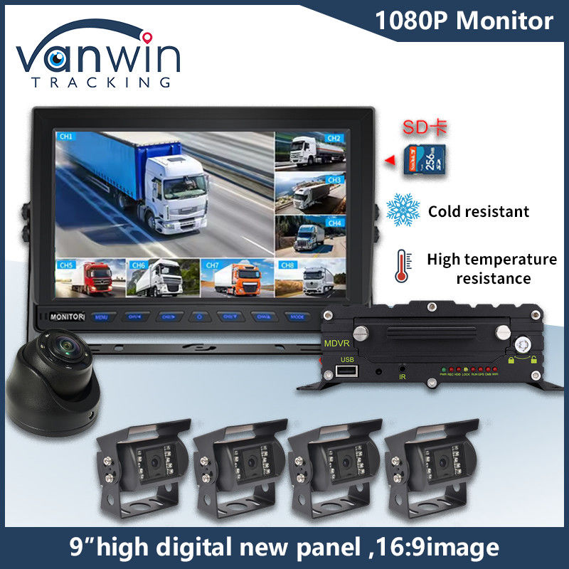 9 Zoll 8 Kanal AHD Monitor Video 1080P LCD IPS-Monitor für Autobus-Lkw-Anhänger